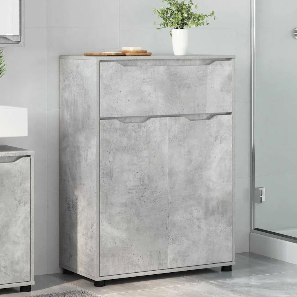 Mobile da Bagno | Armadio da bagno con porta Grigio cemento 72,5 x 36,5 x 100 cm