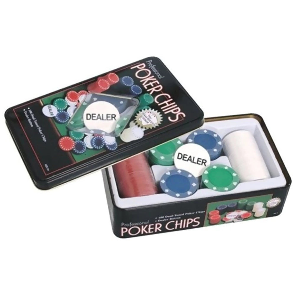 Trade Shop - Set Poker Chips Professioale 100 Fishes Fiches Dakota Texas Holdem 100 Chips -