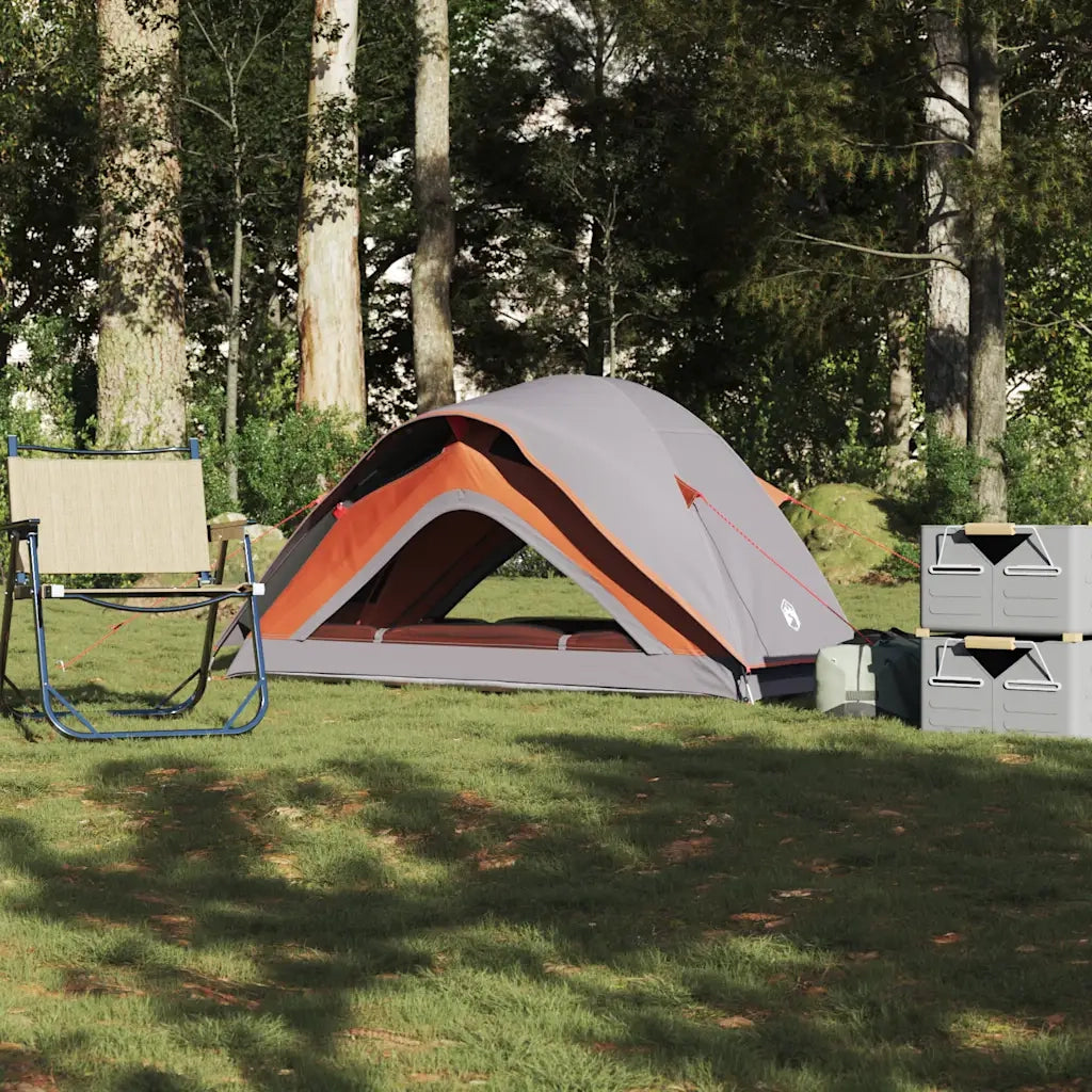 Tenda da campeggio | Tenda da campo 1 Persona Grigio e Arancione Impermeabile