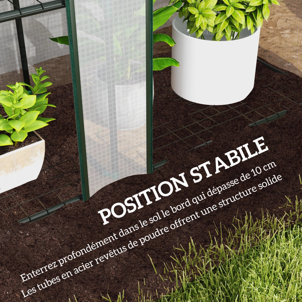 Serra da giardino 3 porte con ripiani ¨C zephmum ¨C 215x46x151 cm bianco