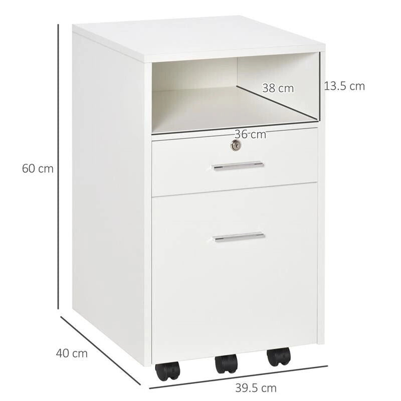 CASSETTIERA DA UFFICIO PORTADOCUMENTI 39,5 X 40 X 60 CM BIANCO