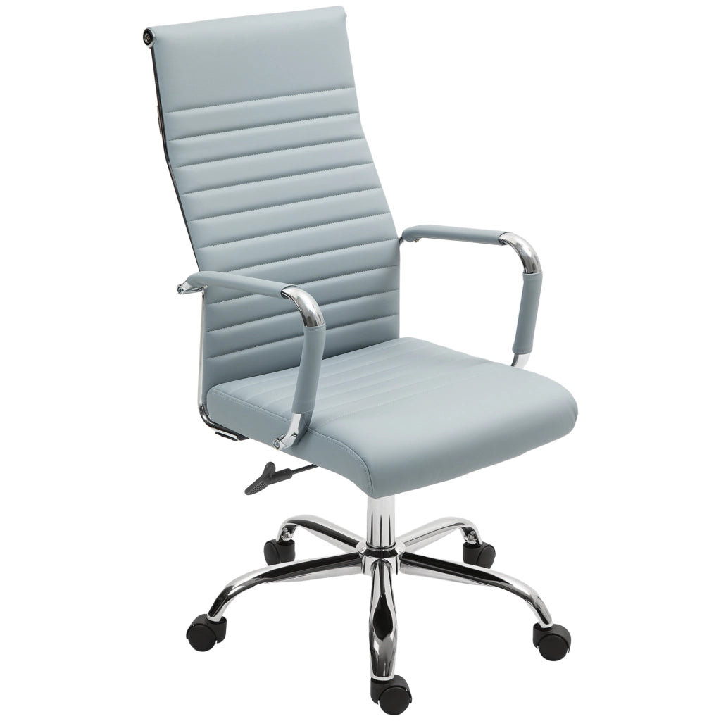 Sedia da Ufficio Girevole con Schienale Alto Regolabile in Altezza ¨C zephmum ¨C Grigio Chiaro