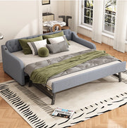 Divano letto estraibile 90x200 cm con USB, grigio