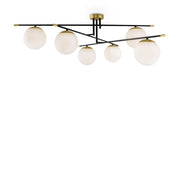 Maytoni Lampadario contemporaneo Nostalgia 6 luci E14 oro opaco metallo diffusori vetro