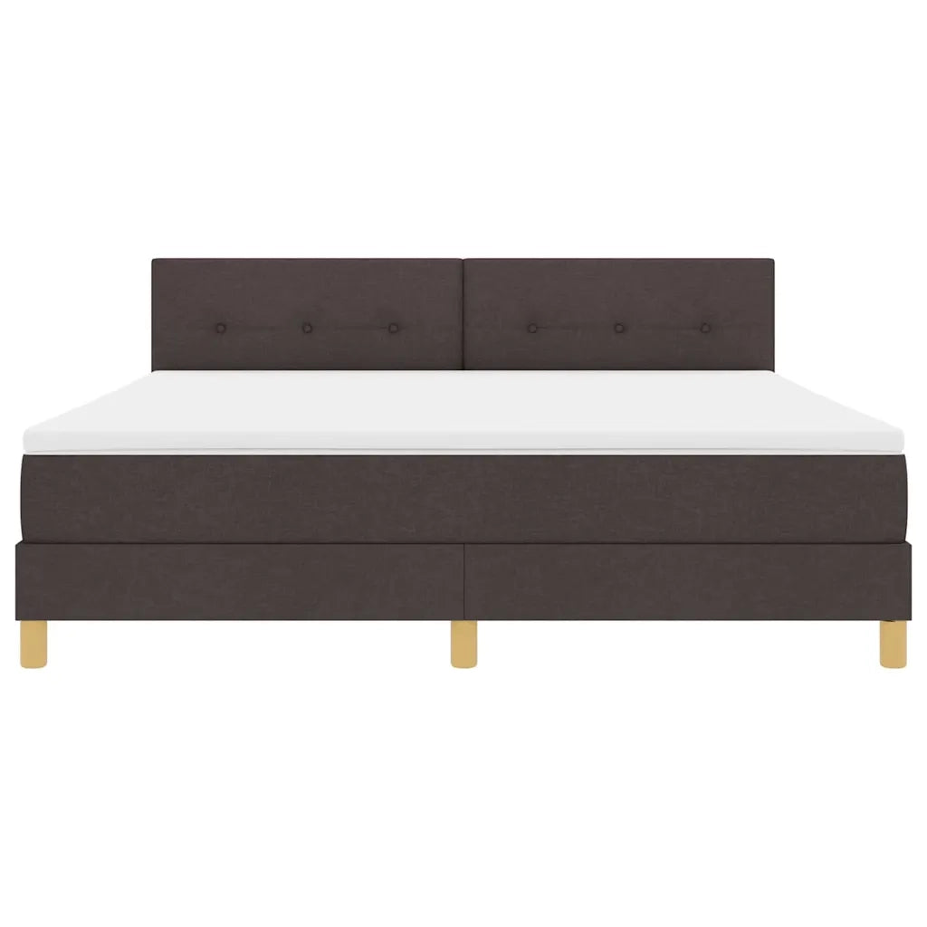 Letto a Sorgente LED Marrone Scuro 180 x 200 cm Tessuto 3342460