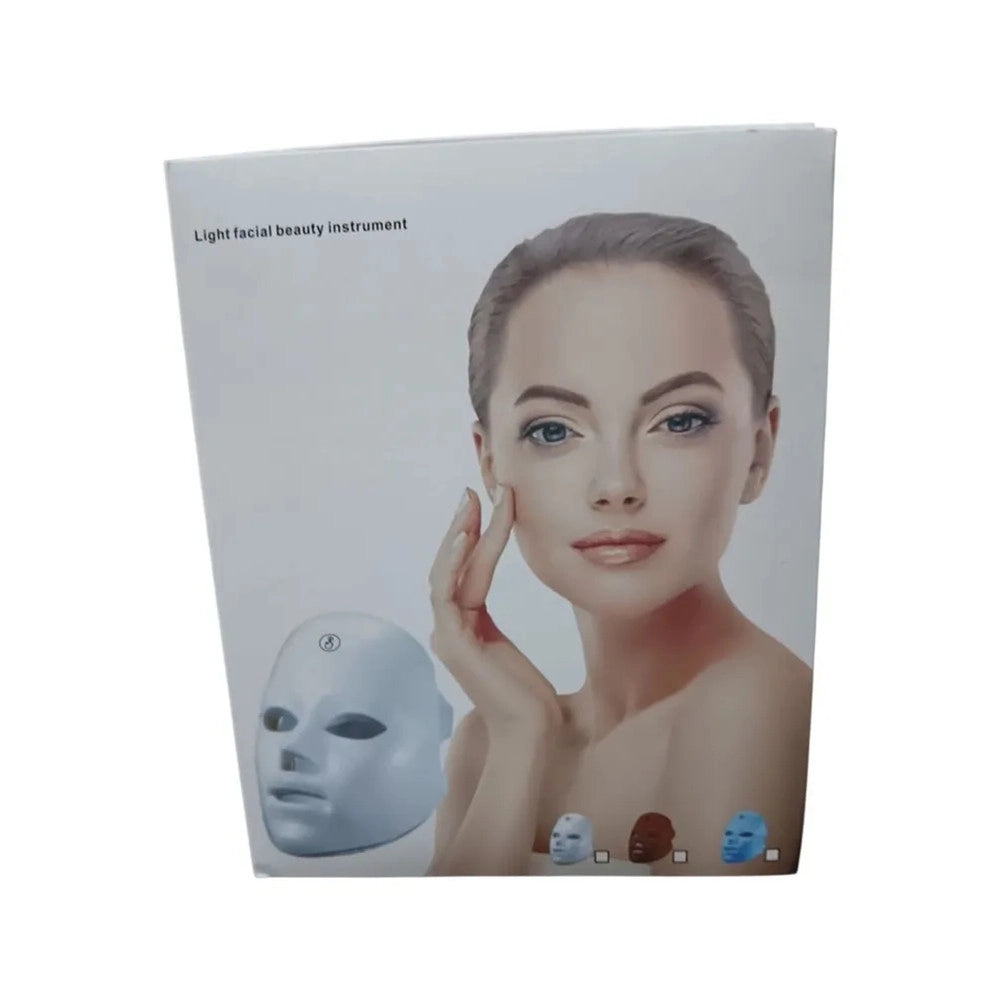 Trade Shop - Maschera Per Fototerapia A Led Con Trattamento Luce A 7 Colori Per Cura Pelle Viso -