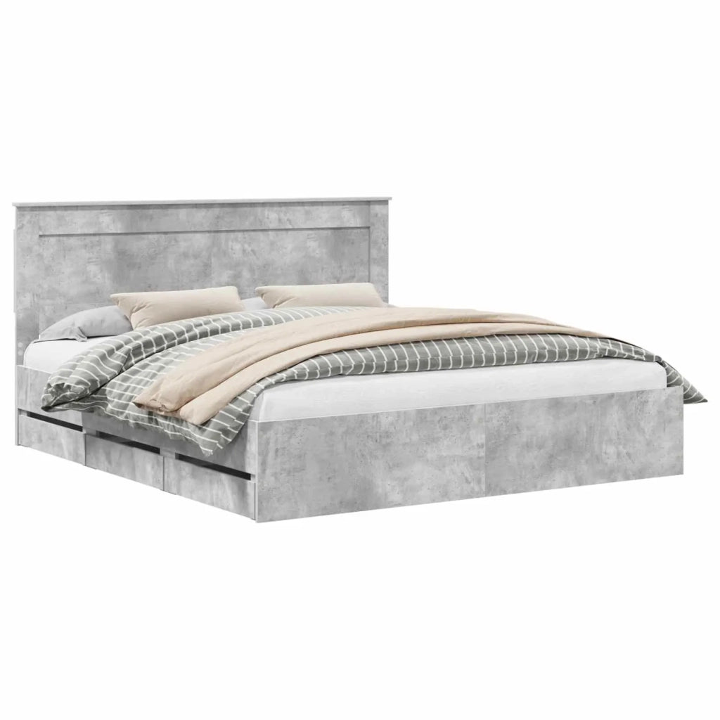 Struttura del letto con cassetto Grigio cemento 180 x 200 cm 3410159