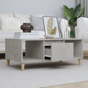 Tavolino Salotto Grigio Cemento 90x50x36,5 cm Legno Multistrato 821064