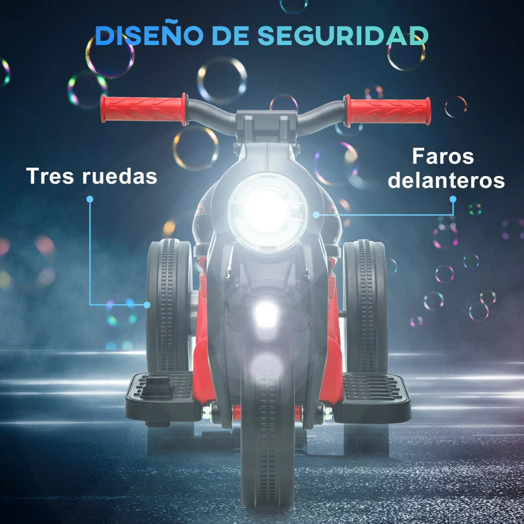 Moto Elettrica Bambini con Funzione Bolle e Musica ¨C zephmum ¨C Rosso