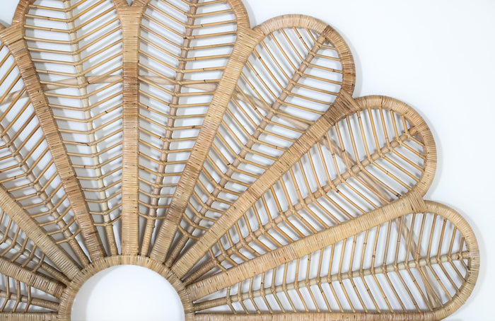 Testiera realizzata a mano in rattan naturale 180 cm