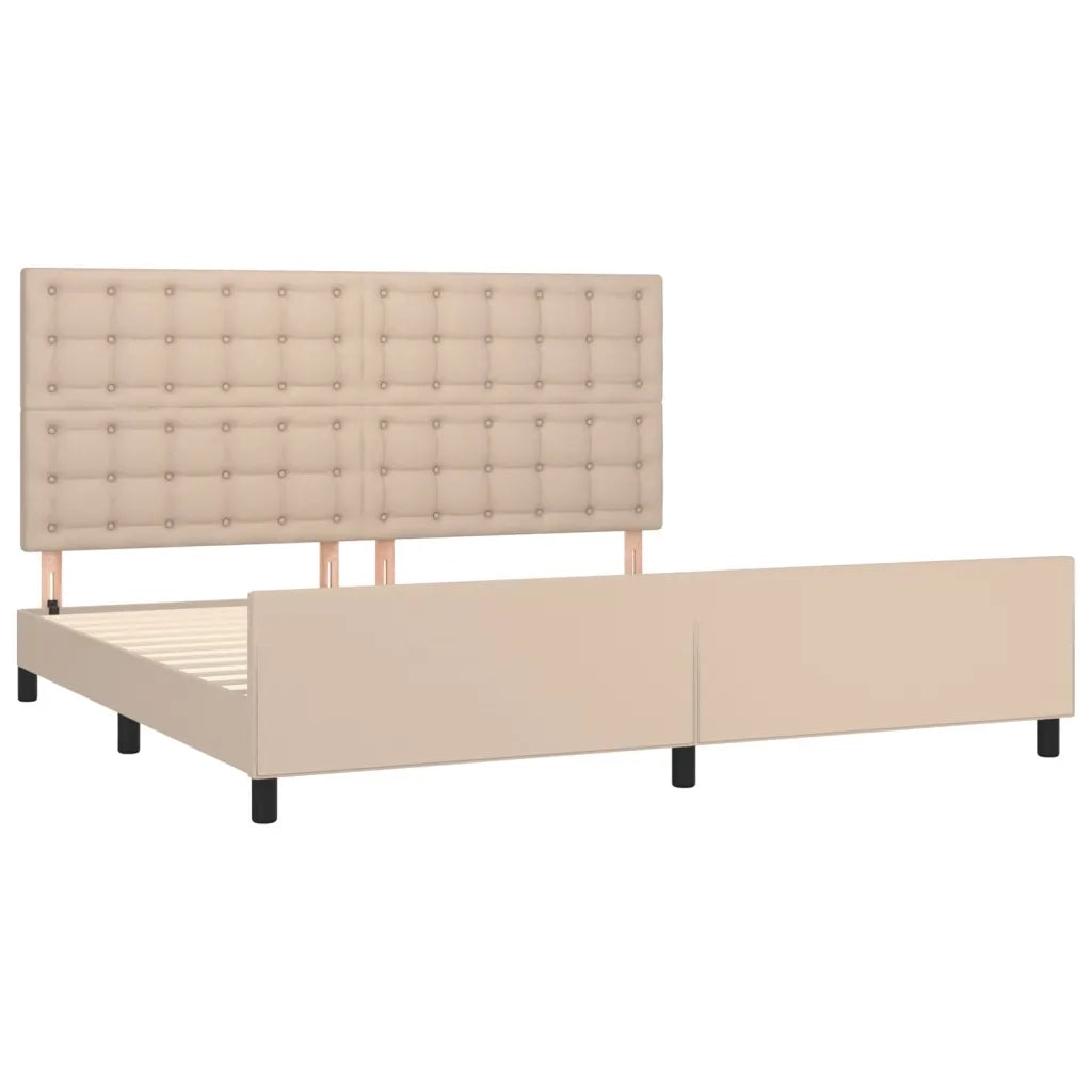 Giroletto con Testiera Cappuccino 200x200 cm in Similpelle 3125596