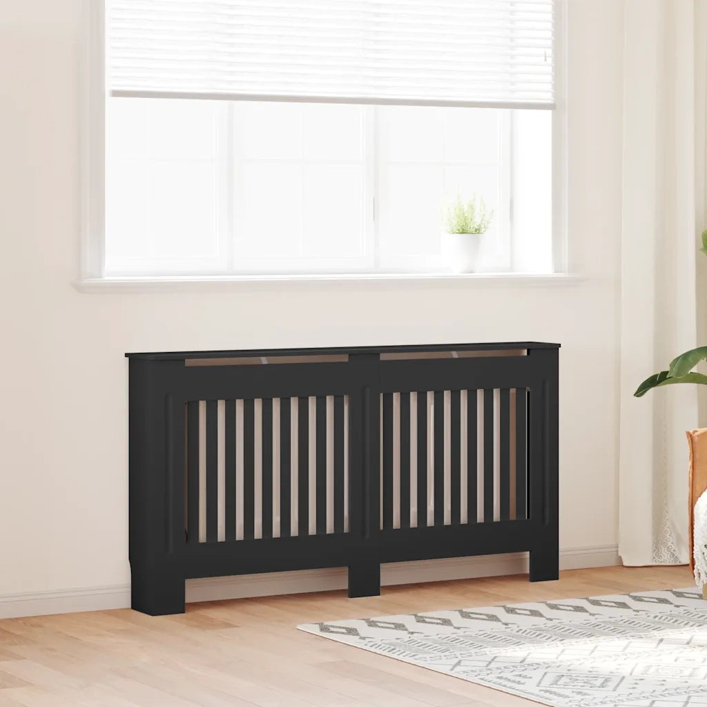 Copertura per Radiatore Nera 152x19x81,5 cm in MDFcod mxl 80769