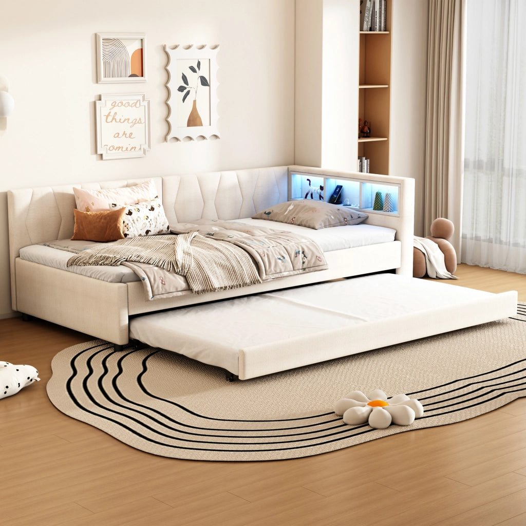 Letto giorno funzionale lino 90x200 cm