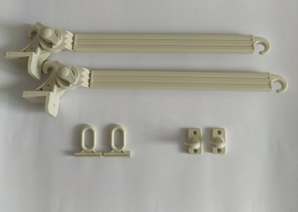 Braccetti Tende da Sole in Alluminio 50 cm Coppia Kit con Occhioli e Ganci Vari Colori