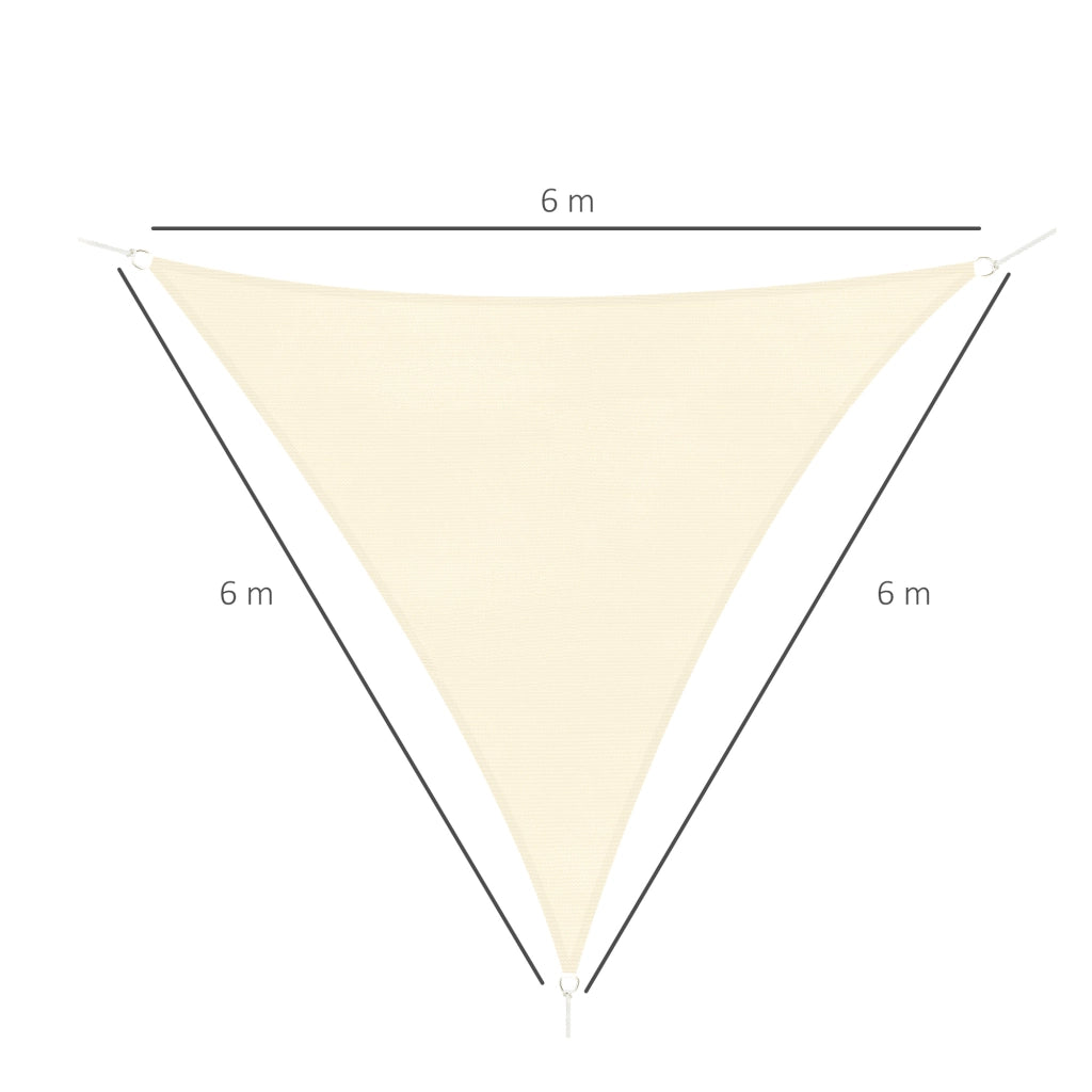 Tenda Tendone parasole triangolare (colore: crema, dimensione: 6x6x6m)