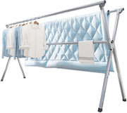 Droogrek Opvougbile 200 cm per Bagni e Giardini, Droogrek per Abbigliamento, Asse di Stagno Robusto, 20 Ganci, 12 Clip