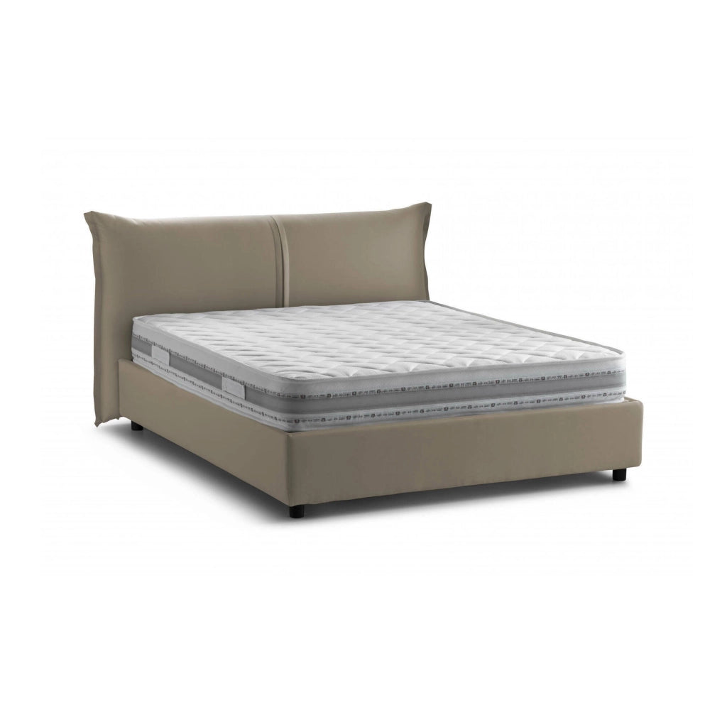 Letto Matrimoniale Aldus, Letto Matrimoniale Materasso Incluso Made in Italy, Grigio Tortora\