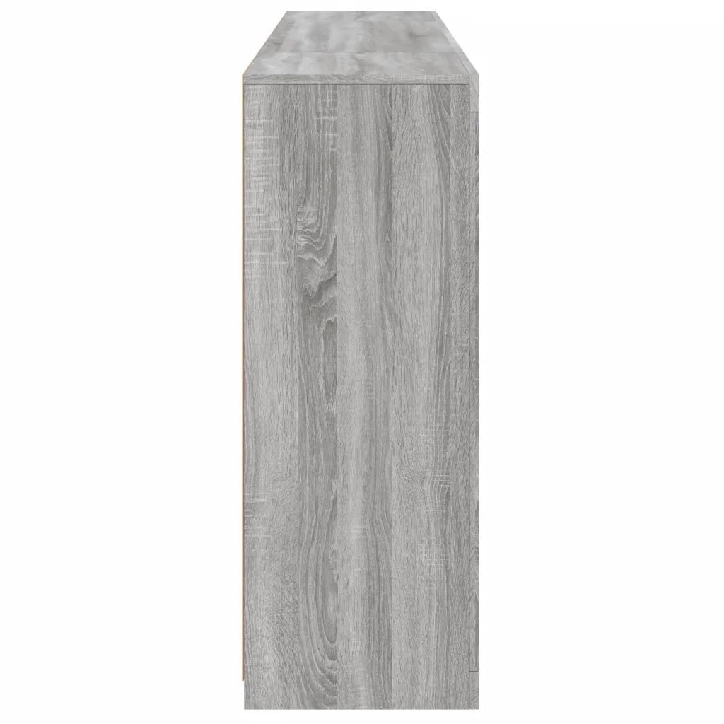 Credenze con Luci LED 3 pz Grigio Sonoma in Legno Multistrato 3209140