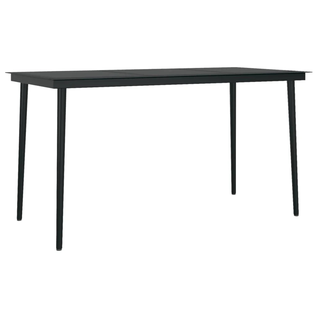 Set da pranzo da giardino 5 pezzi con mobili da esterno e cuscini grigio/nero 02_0014192