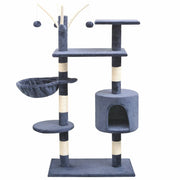 Tiragraffi albero per gatti cuccia per gatti giocattolo peluche sisal 125 cm blu scuro 3702080