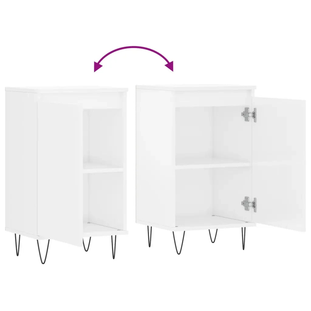 Credenze 2 pz Bianco Lucido 40x35x70 cm in Legno Multistrato 831057