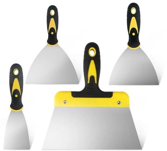 Set di 4 spatole professionali per finitura liscia