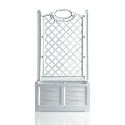 Fioriera separ√® con spalliera colore bianco