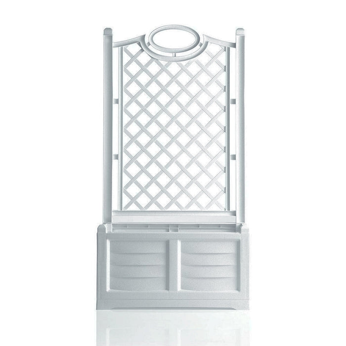 Fioriera separ√® con spalliera colore bianco