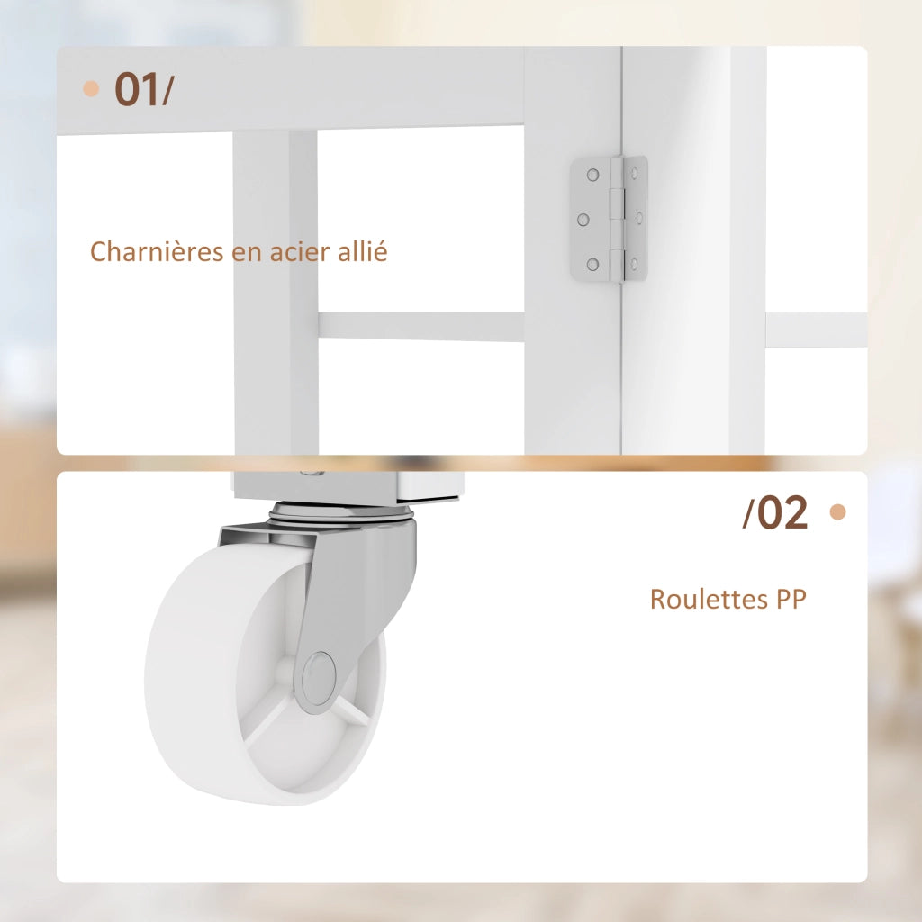 Tavolo da pranzo pieghevole con ripiani ¨C zephmum ¨C 120x60x75 cm bianco
