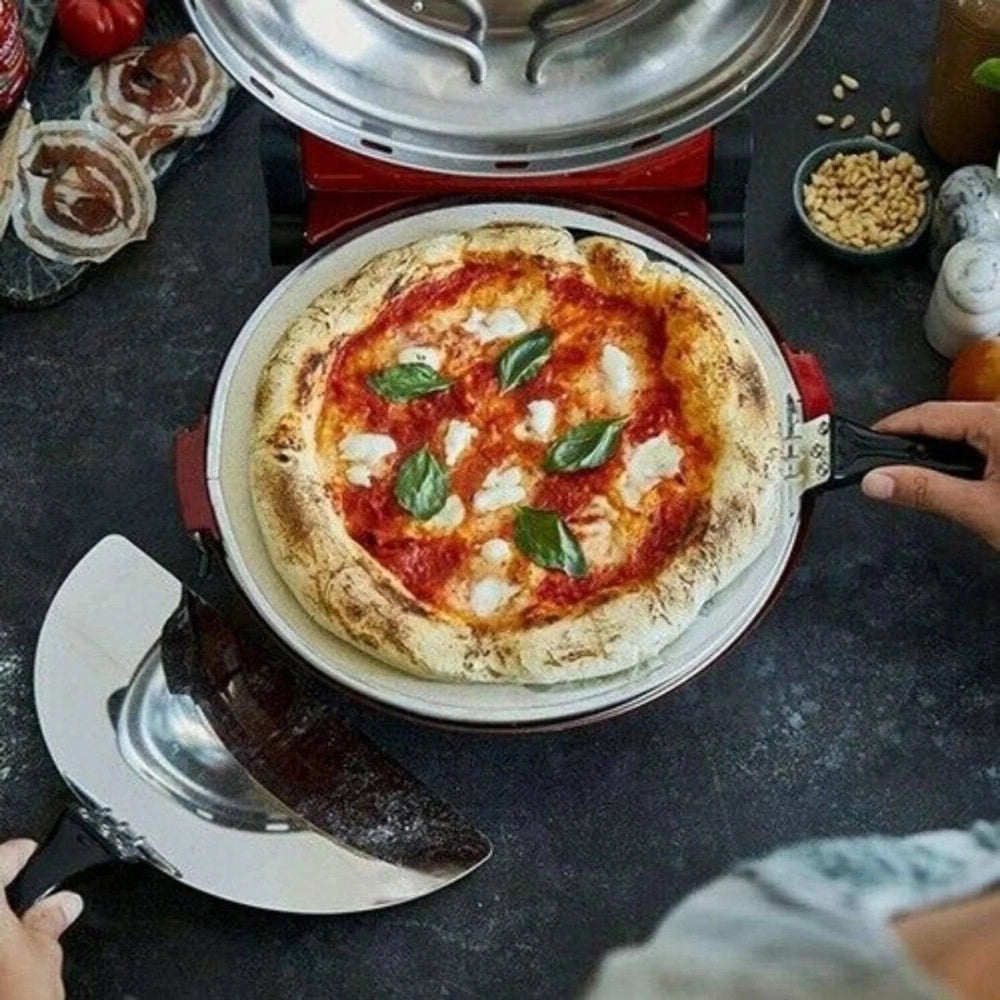 Trade Shop - Forno Per Pizza 1200w Elettrico Termostato Regolabile φ31cm Con 2 Pale Pizza In Acciaio -
