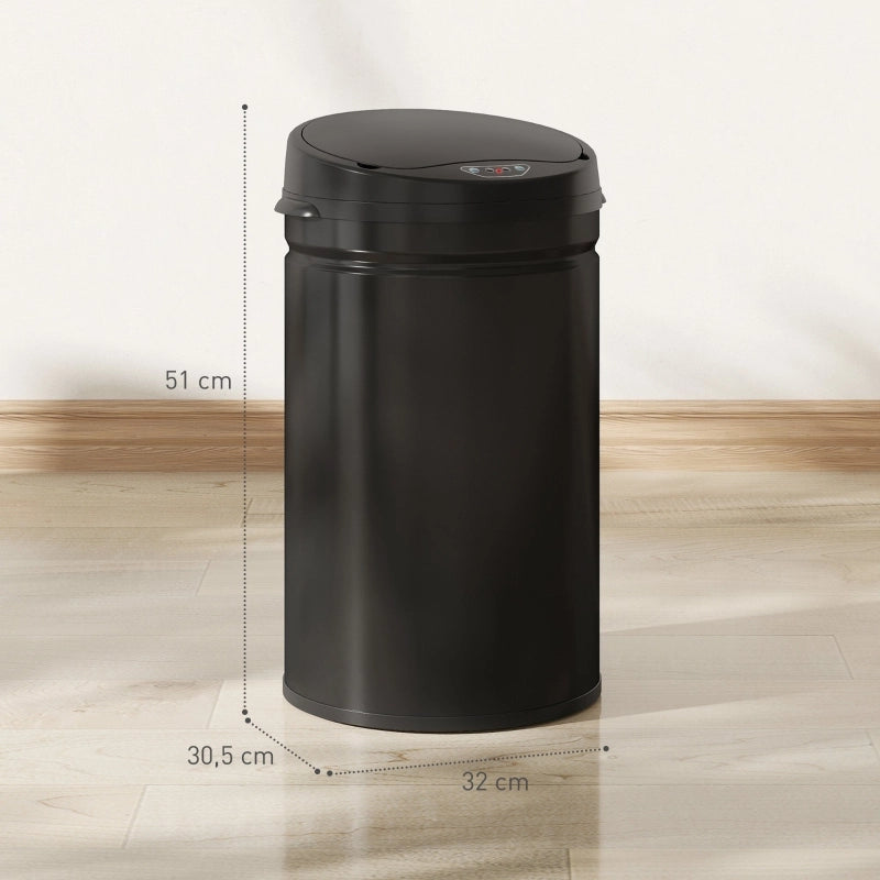 CESTINO SENSOR 30 L IN ACCIAIO NERO