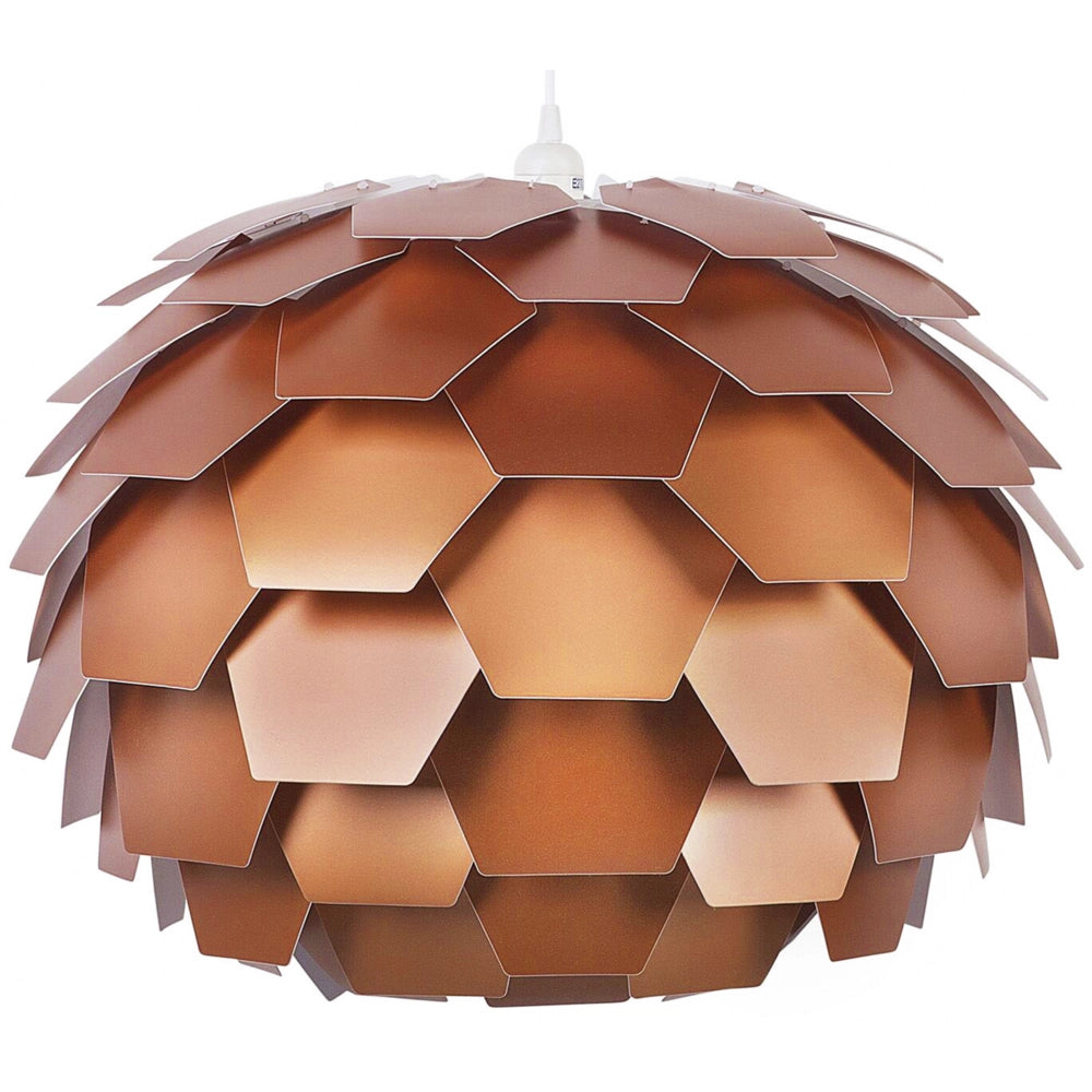 Lampadario Lampada a Sospensione con paralume a forma di globo a pigna in plastica di rame