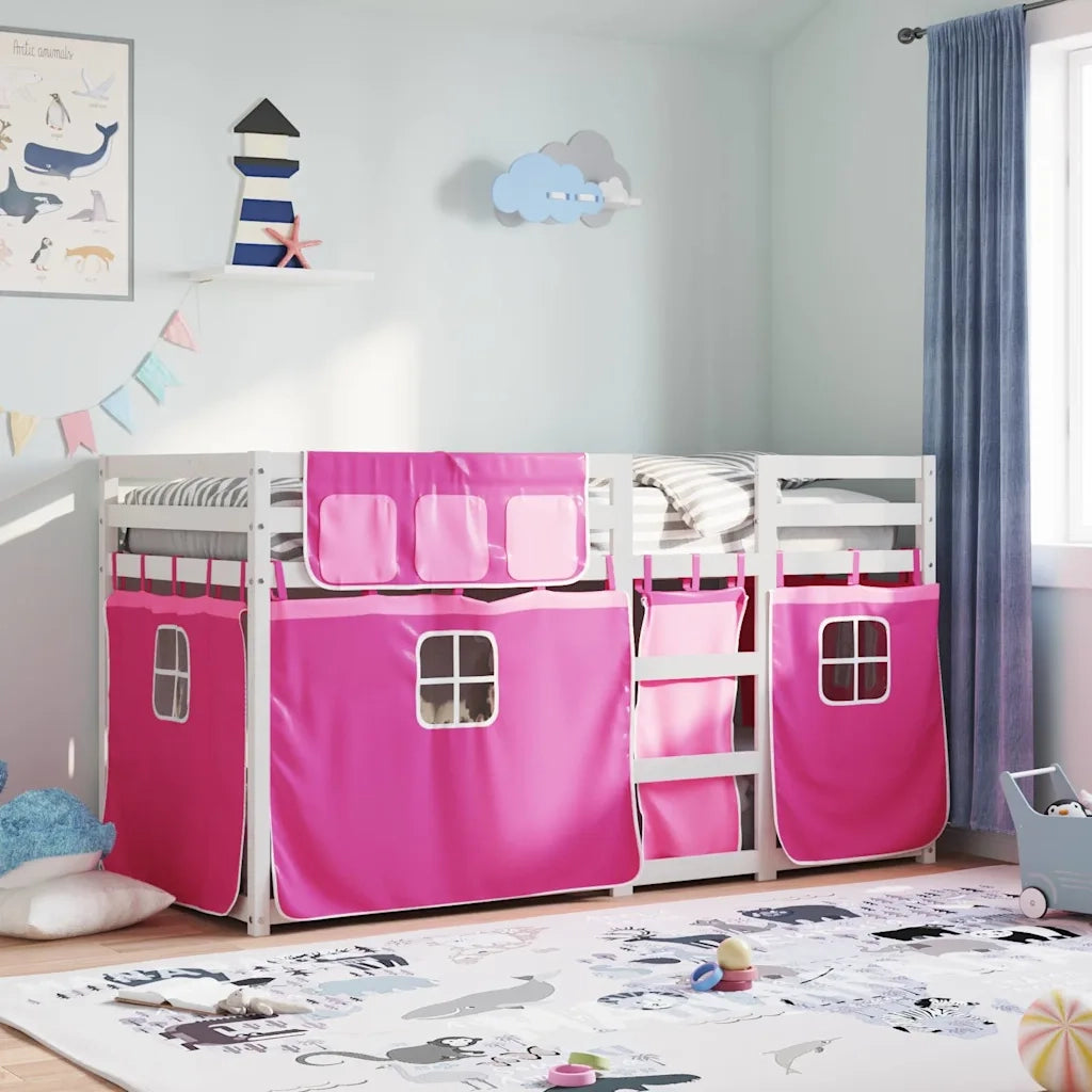 Letto a Castello senza Materasso Rosa 90x200 cm Legno di Pino 3283897