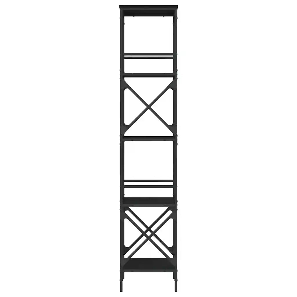 Libreria a 5 Ripiani Nera 59x35x171 cm in Legno Multistrato 837622