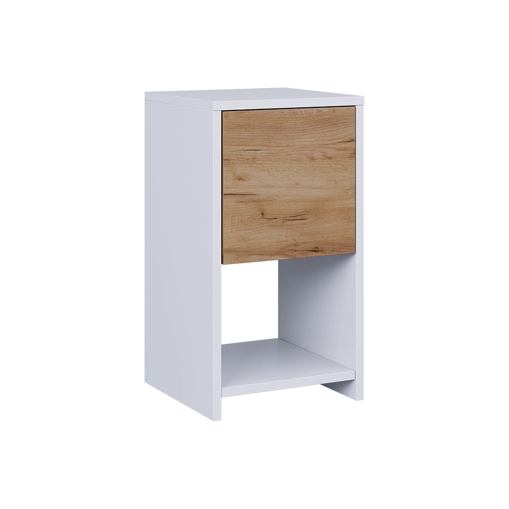 Vicco Comodino Rovere bianco/dorato 30 x 55 cm con 3 cassetti