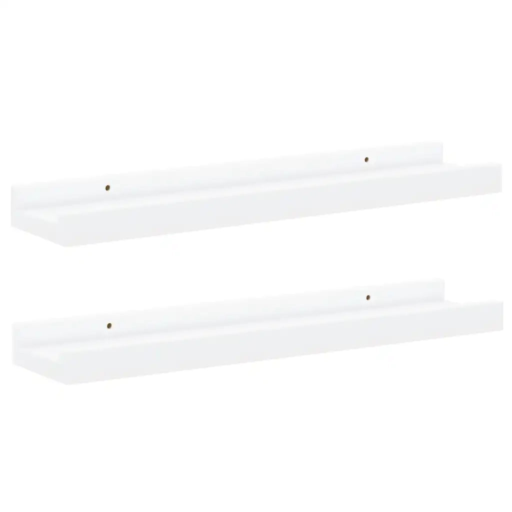 Mensole con Sporgenza 2 pz-Ripiani-Scaffale Bianche 40x9x3 cm MDF