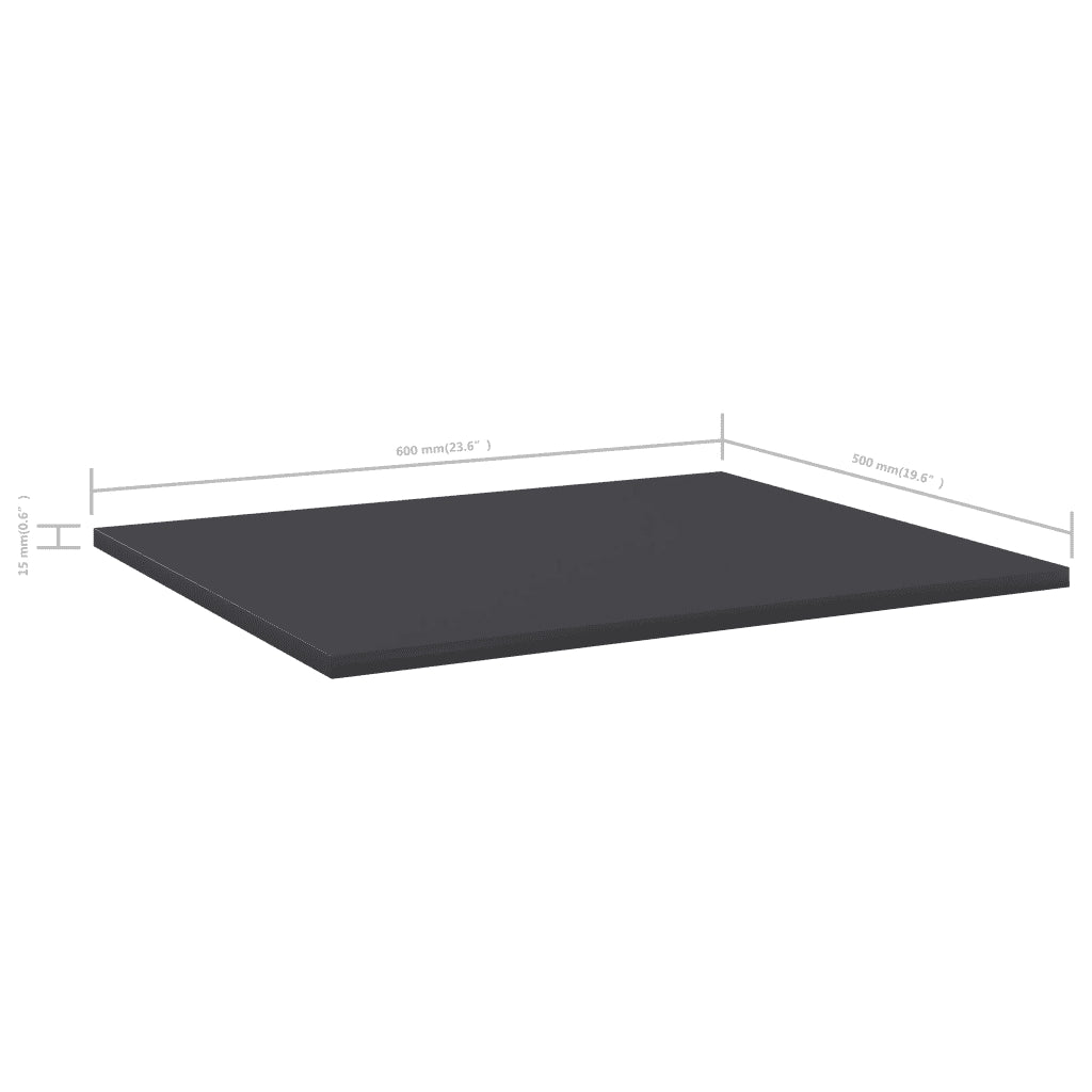 Ripiani per Libreria 4 pz Grigi 60x50x1,5 cm Truciolato cod mxl 59659