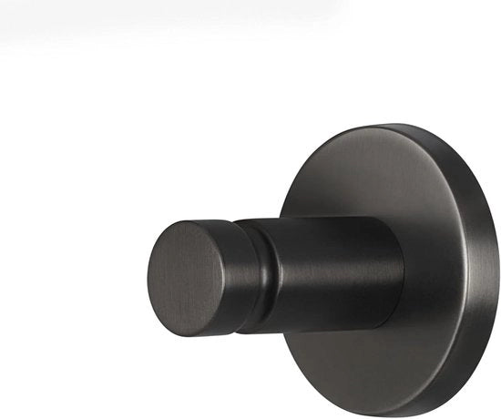 Spazzola per asciugamani in grafite lavorato a mano - autoadesivo - metallo PVD - senza foratura - 37 mm x 37 mm x 36 mm