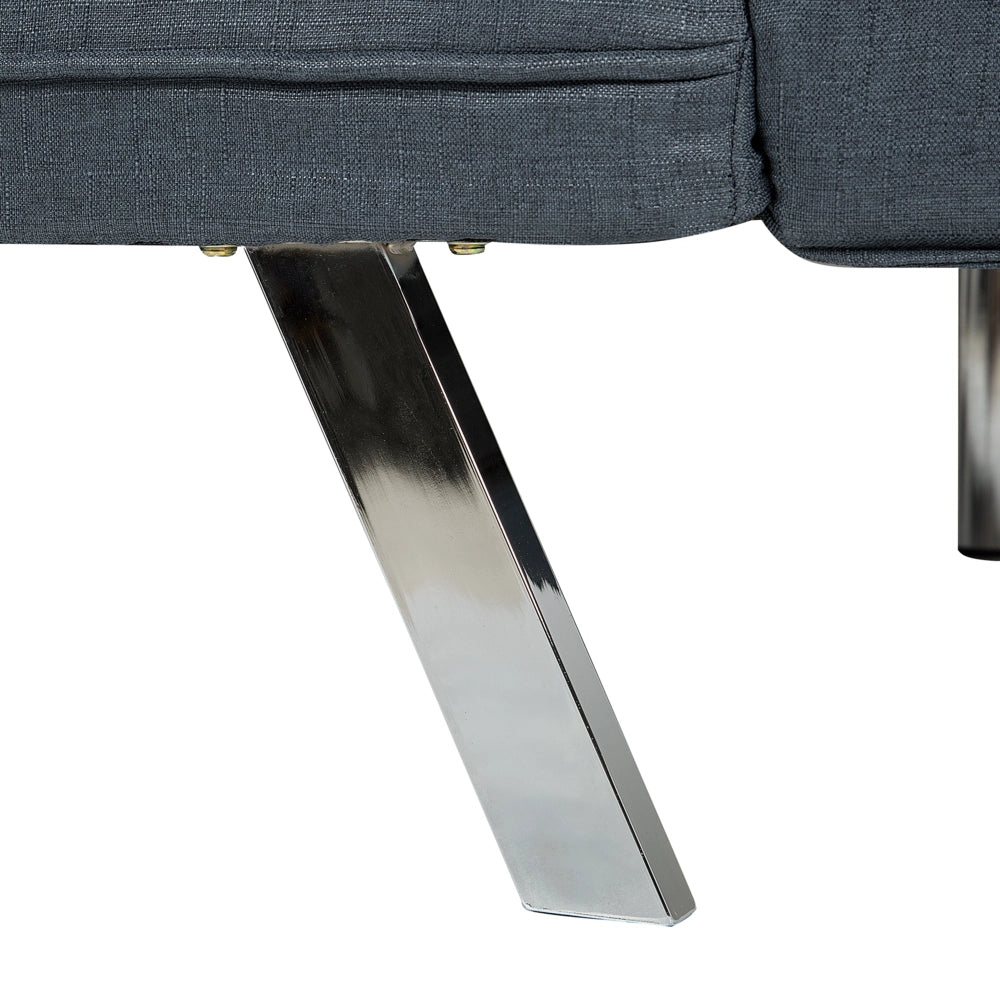 Divano Letto 3 Posti Blu Scuro Imbottito Senza Braccioli Moderno
