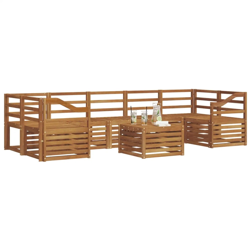 Set divani 8 pcs Naturale Legno di Acacia Massello