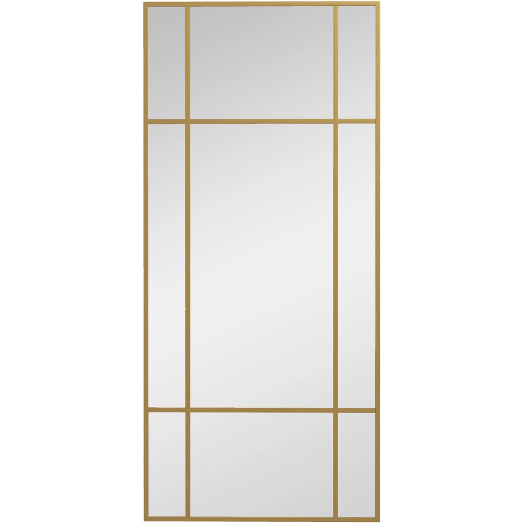 Specchio da parete dorato 110 x 50 cm con cornice in metallo