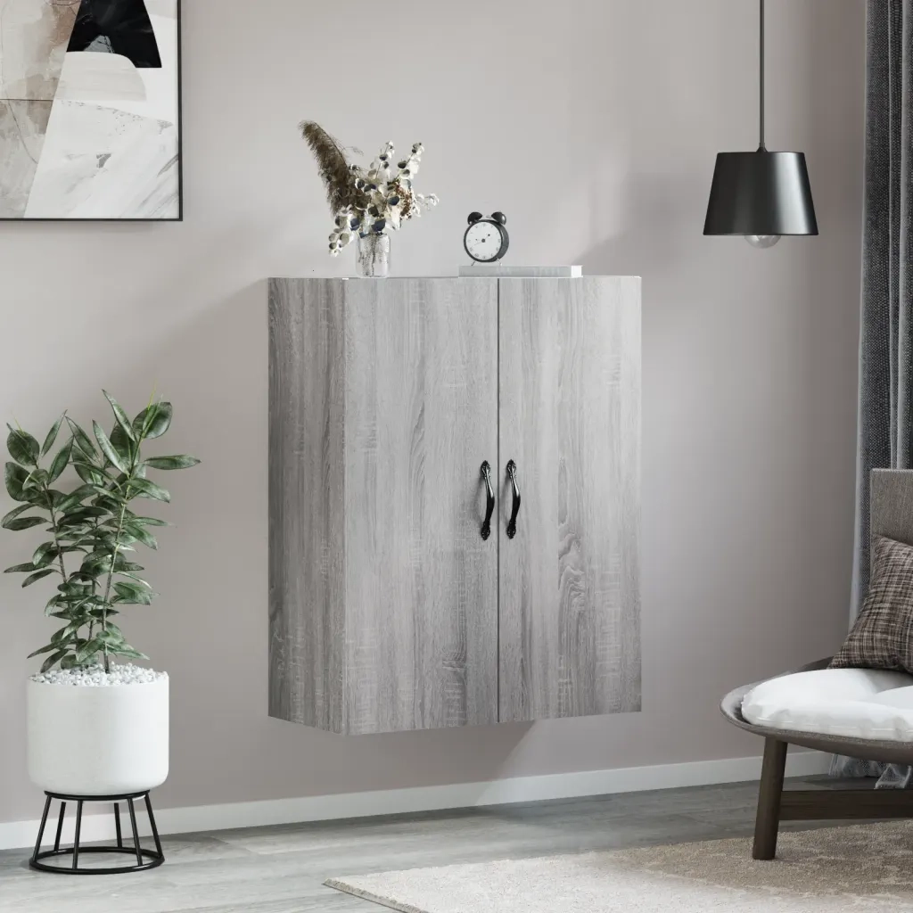 Mobile a Parete Grigio Sonoma 69,5x34x90 cm Legno Multistrato 834984