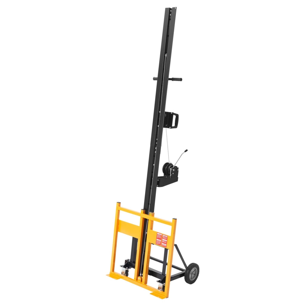 38412 Sollevatore per Cartongesso e Pannelli in Acciaio Giallo e Nero con Ruote, Portata 68 kg per Soffitto e Parete, per Fai da Te