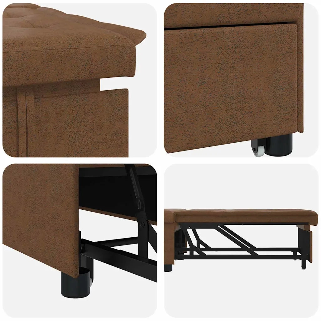 Divano letto | Sof¨¤ letto | Letto singolo Marrone 194 x 67 x 82 cm Tessuto Huahua