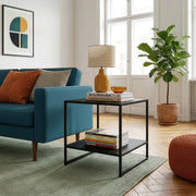 Tavolino Salsnes in Acciaio con Ripiano 53 x 51 x 51 cm - Nero [en.casa]