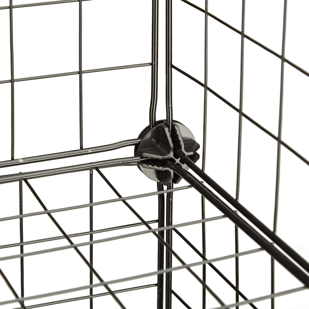 Scaffale modulare in rete metallica con 9 scomparti contenitore in rete metallica 35x35 cm nero 13_0001074