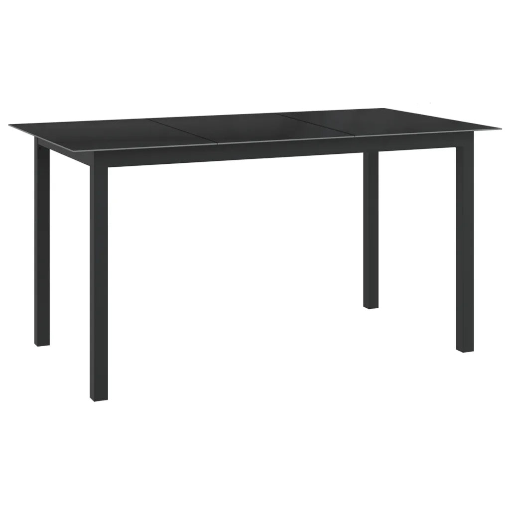 Set Mobili da Pranzo da Giardino 7 pz in Alluminio Nero cod mxl 43911