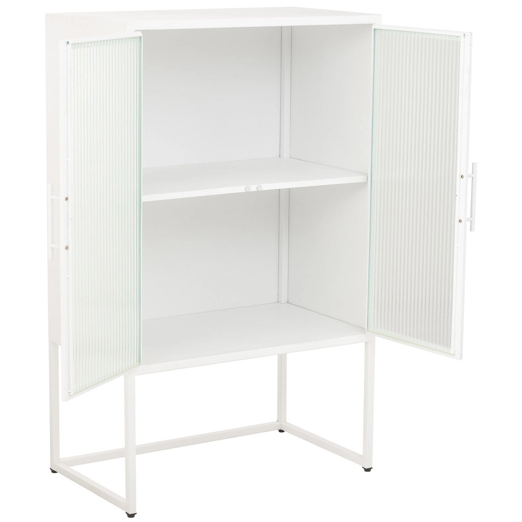 Vetrina in metallo bianco con 2 ante cm 65x38,5x105,5h