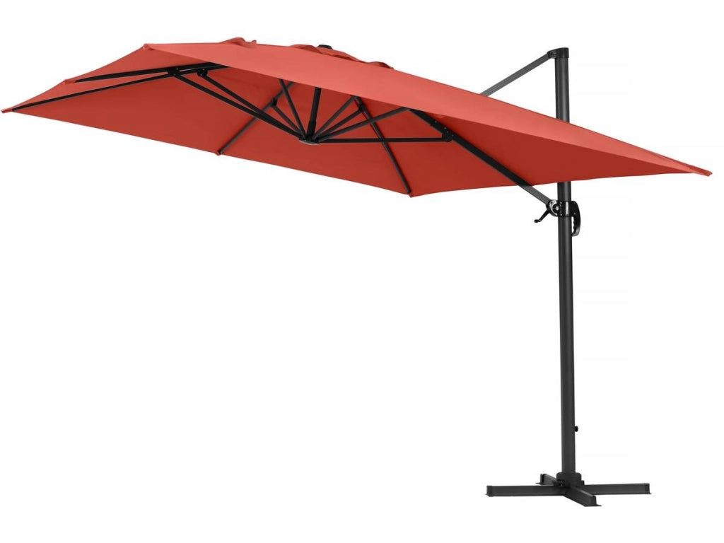 Ombrellone da giardino offset Alu "Sun 4" - Rettangolo - 3 x 4 m - Rosso
