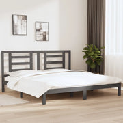 Giroletto-Struttura Letto Grigio in Legno Massello di Pino 200x200 cm 137426